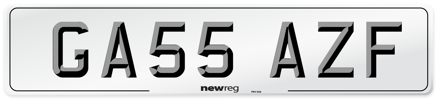 GA55 AZF Number Plate from New Reg